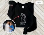 Personalised Photo Sketch Embroidered Sweatshirt for couples