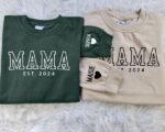 Custom Est Date Mama Crewneck Sweatshirt