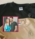 Personalised Photo Sketch Embroidered Sweatshirt for couples - Image 2