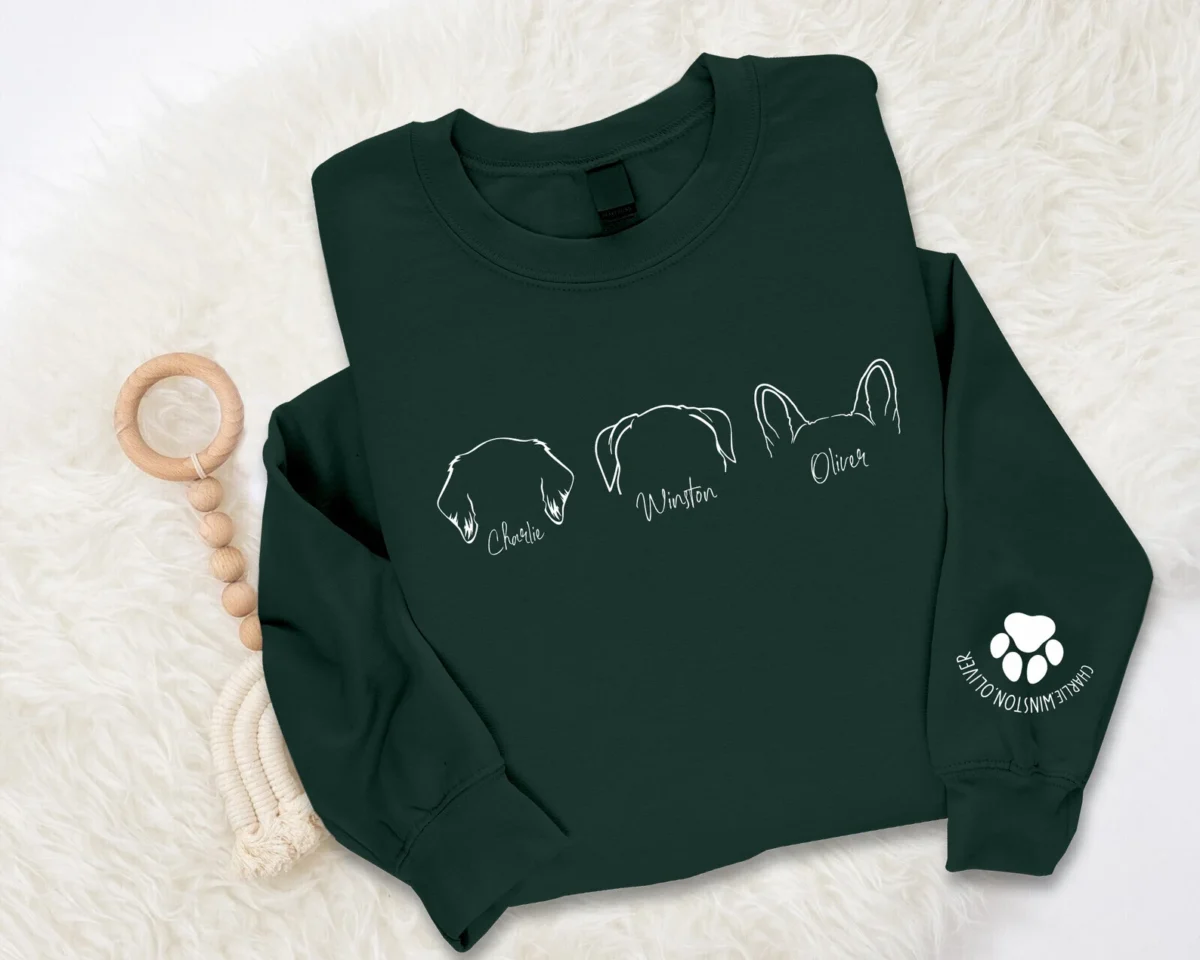 Personalised Dog Ears Cute Sweatshirt, Dog Mom Sweater - Image 2