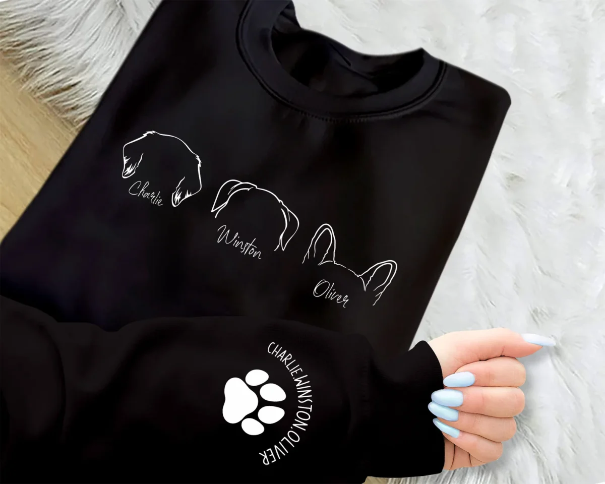 Personalised Dog Ears Cute Sweatshirt, Dog Mom Sweater - Image 3