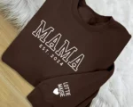 Custom Est Date Mama Crewneck Sweatshirt - Image 3