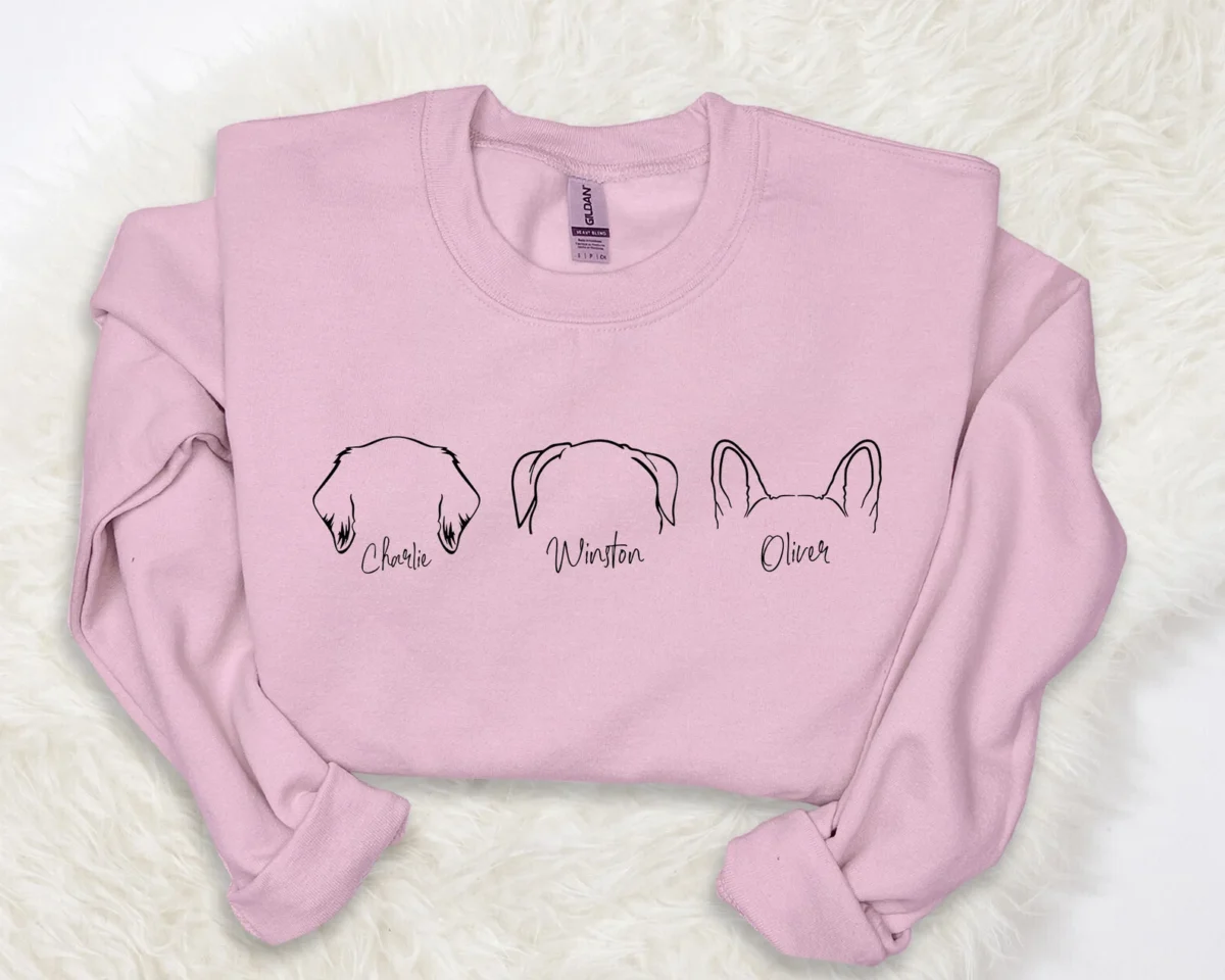 Personalised Dog Ears Cute Sweatshirt, Dog Mom Sweater - Image 4