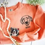Personalized Dog Portrait Outline Embroidered Sweatshirt