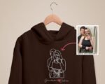 Personalised Photo Sketch Printed Hoodie For Couples - Image 4