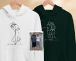 Personalised Photo Sketch Printed Hoodie For Couples - Image 6
