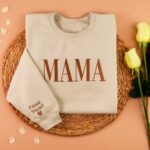 Custom Est Date Mama Crewneck Sweatshirt - Image 2