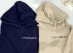 Roman Numeral Embroidered Matching Hoodie - Image 5