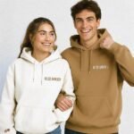 Roman Numeral Embroidered Matching Hoodie For Couples