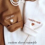 Roman Numeral Embroidered Matching Hoodie For Couples - Image 4