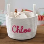 Personalized Embroidered Baby Basket, Baby Shower Gift - Image 2
