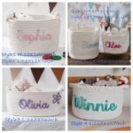 Personalized Embroidered Baby Basket, Baby Shower Gift - Image 5