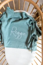 Personalized Baby Knit Blanket, Embroidered Baby Name Blanket - Image 3