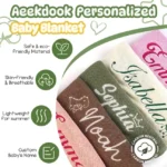 Embroidered Name Knit Baby Blanket, Custom Baby Name Blanket - Image 5