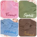 Embroidered Name Knit Baby Blanket, Custom Baby Name Blanket - Image 6