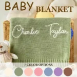 Embroidered Name Knit Baby Blanket, Custom Baby Name Blanket - Image 7