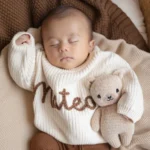 Custom Hand Embroidered Baby Name Sweater - Image 3