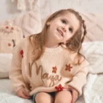 Custom Hand Embroidered Baby Name Sweater - Image 2