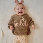 Custom Hand Embroidered Baby Name Sweater