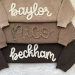 Custom Hand Embroidered Baby Name Sweater - Image 4